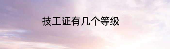 技工证有几个等级
