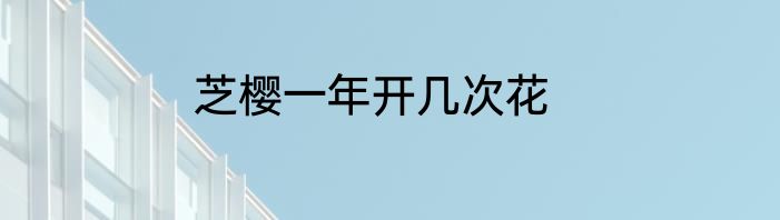 芝樱一年开几次花