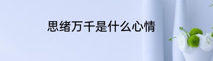 思绪万千是什么心情
