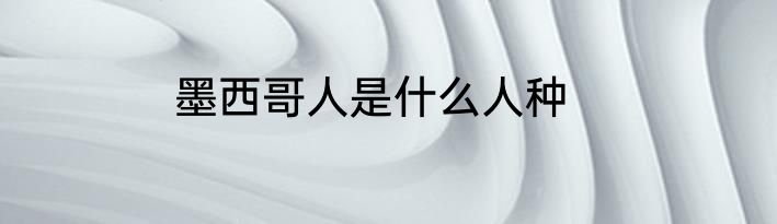 墨西哥人是什么人种