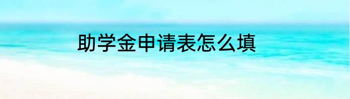 助学金申请表怎么填