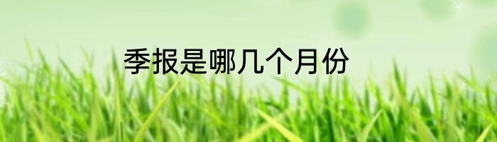 季报是哪几个月份