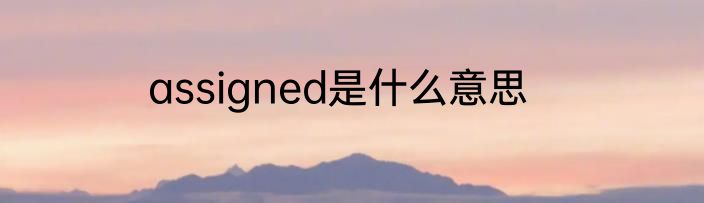 assigned是什么意思