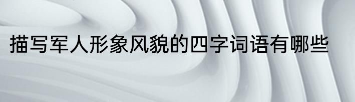 描写军人形象风貌的四字词语有哪些