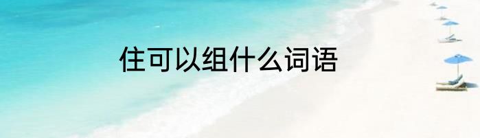 住可以组什么词语