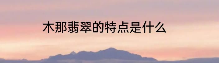 木那翡翠的特点是什么