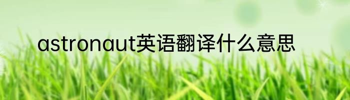 astronaut英语翻译什么意思