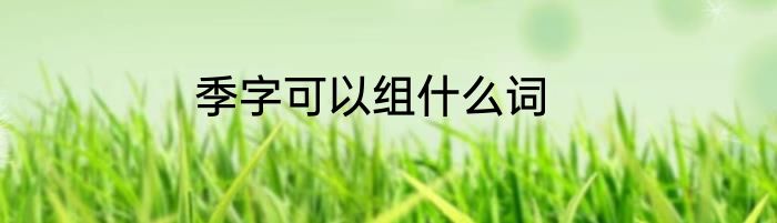 季字可以组什么词