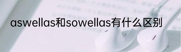 aswellas和sowellas有什么区别
