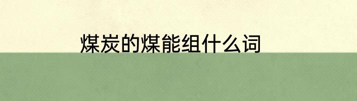 煤炭的煤能组什么词