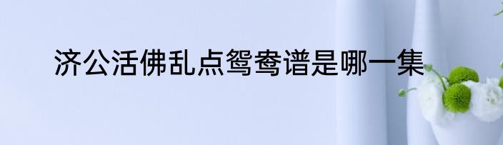 济公活佛乱点鸳鸯谱是哪一集