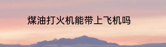 煤油打火机能带上飞机吗