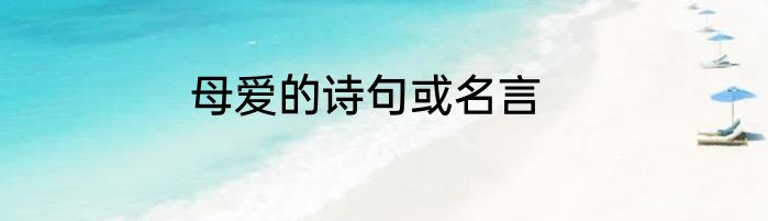 母爱的诗句或名言