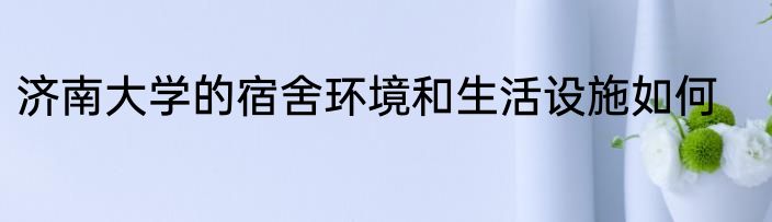 济南大学的宿舍环境和生活设施如何
