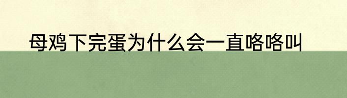 母鸡下完蛋为什么会一直咯咯叫