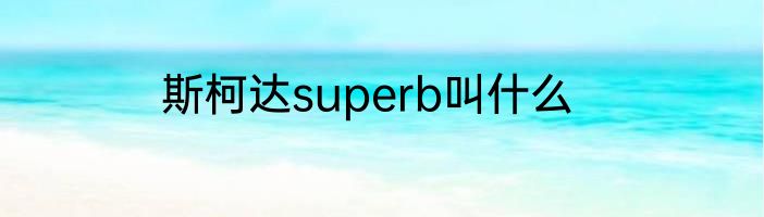 斯柯达superb叫什么