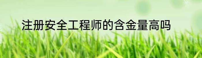 注册安全工程师的含金量高吗