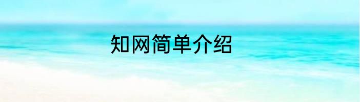知网简单介绍