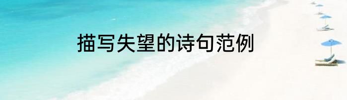 描写失望的诗句范例
