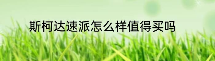 斯柯达速派怎么样值得买吗
