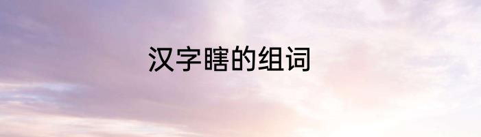 汉字瞎的组词