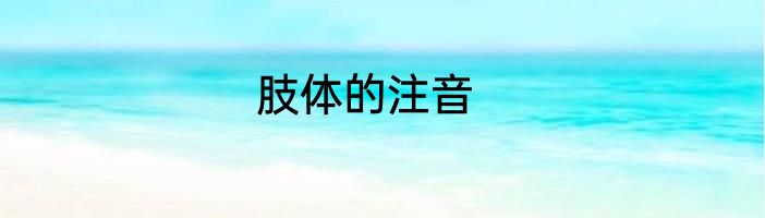 肢体的注音