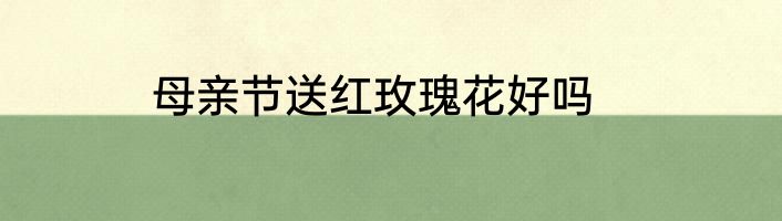 母亲节送红玫瑰花好吗