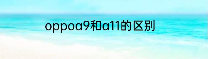 oppoa9和a11的区别