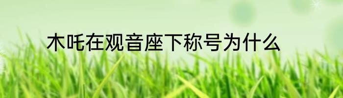 木吒在观音座下称号为什么