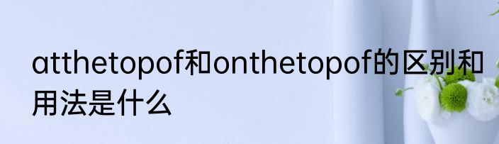 atthetopof和onthetopof的区别和用法是什么
