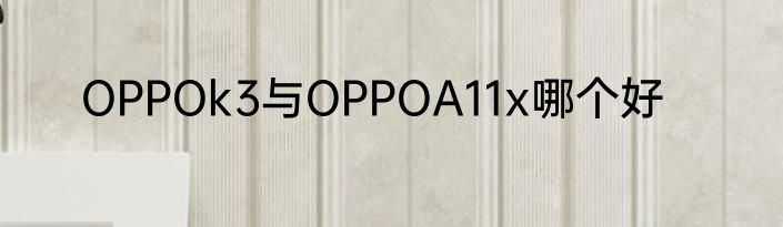 OPPOk3与OPPOA11x哪个好