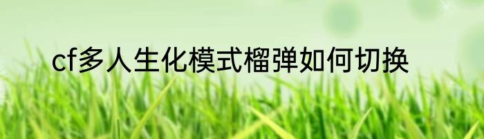 cf多人生化模式榴弹如何切换