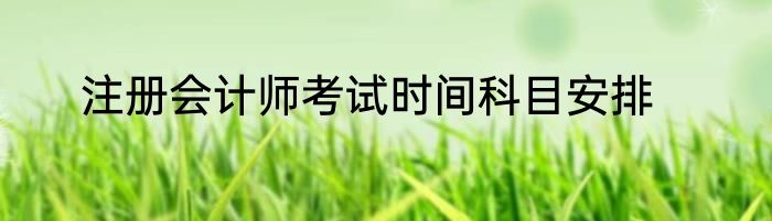注册会计师考试时间科目安排