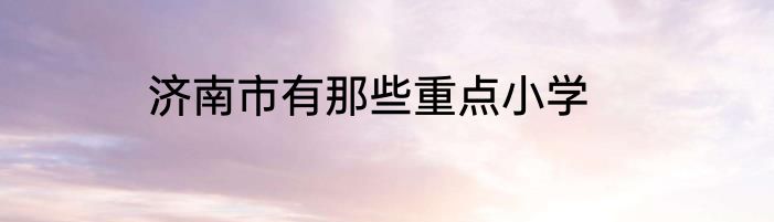 济南市有那些重点小学