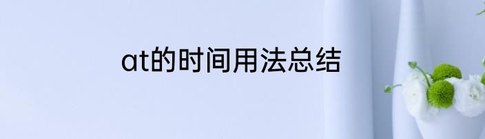 at的时间用法总结