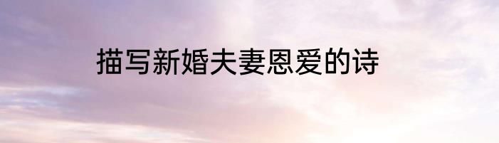 描写新婚夫妻恩爱的诗