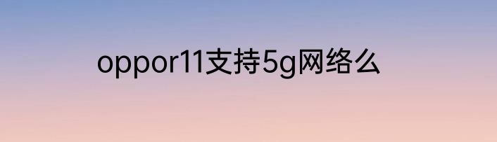 oppor11支持5g网络么