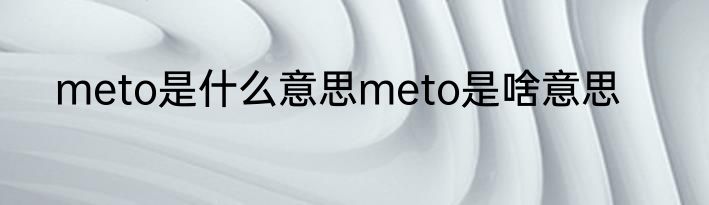 meto是什么意思meto是啥意思