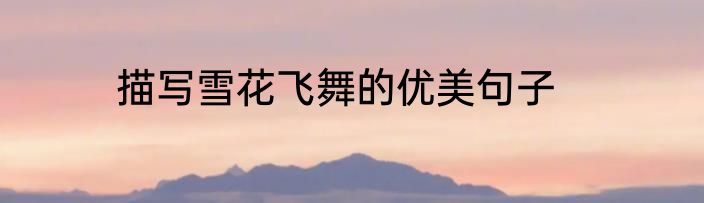 描写雪花飞舞的优美句子