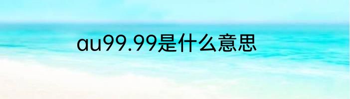 au99.99是什么意思