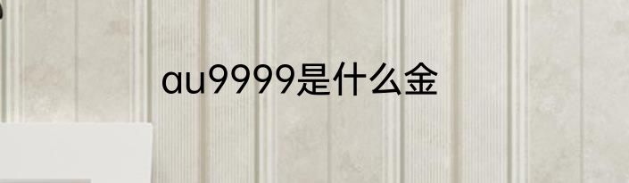 au9999是什么金