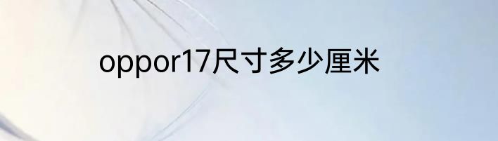 oppor17尺寸多少厘米