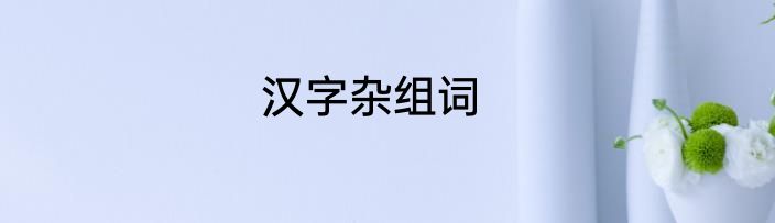 汉字杂组词