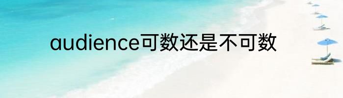 audience可数还是不可数
