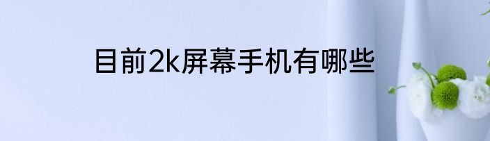 目前2k屏幕手机有哪些