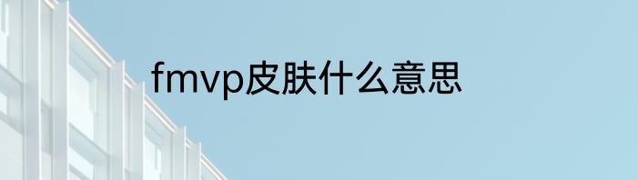 fmvp皮肤什么意思