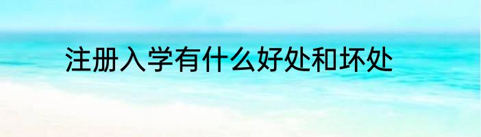 注册入学有什么好处和坏处