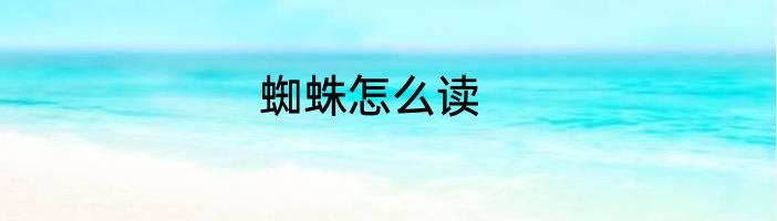 蜘蛛怎么读