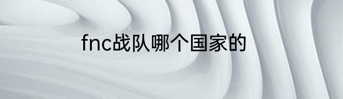 fnc战队哪个国家的