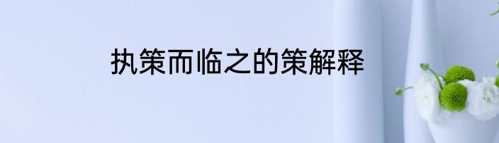 执策而临之的策解释